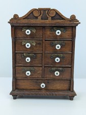 selten antik Gewürzschränkchen Miniatur Schrank Schilder Gewürz Porzellan Griff