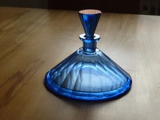 Wunderschöne alte Art Deco Karaffe Blau geschliffen Ø 18cm wohl Moser um 1930