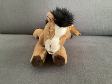 Steiff Racy Pony liegend, KFS, Nr. 103261, beige-schwarz-weiß