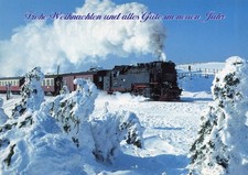 HSB Brockenbahn mit 99 7237-3 vor dem Brockenbahnhof, 1993  ungelaufen