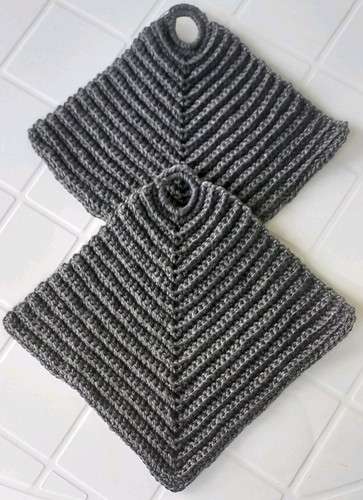 Topflappen set grau anthrazit - set,