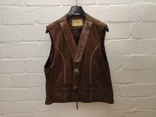 Lederweste Stars & Stripes Alamo XXL Country Western Biker Braun Conchos Tooling