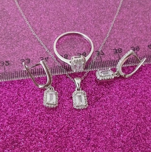 925 silber schmuckset zirkonia - schmuckset,