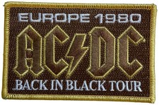 AC/DC - Europe 1980 Back In Black Tour - 6,5 x 10,2 cm - Patch - 170558