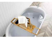 Badewannenablage Wannenablage Badewannenbrett Bambus ausziehbar Wannenaufsatz 