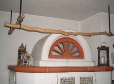 Geschmiedete Halterungen f. Ofenstangen - Kachelofen dreiteilig schwarz 10 mm