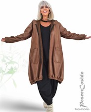 LAGENLOOK K.-Leder Boucle warme Mantel-Jacke 44 46 48 50 52 54 56 58 XL XXL XXXL