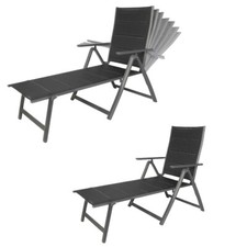 Alu Gartenliege 6-fach neigbar gepolstert Sonnenliege Gartenmöbel Strandliege