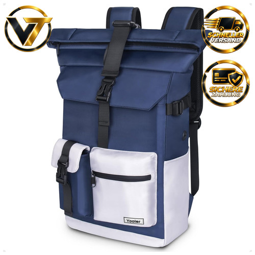Rolltop rucksack 27l blau - rucksack, mit