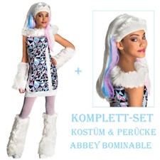 Kinder Schneekönigin Kleid & Perücke / Karneval Fasching Kostüm Plüsch Stulpen