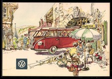 Bus von VW durchquert ein Tor