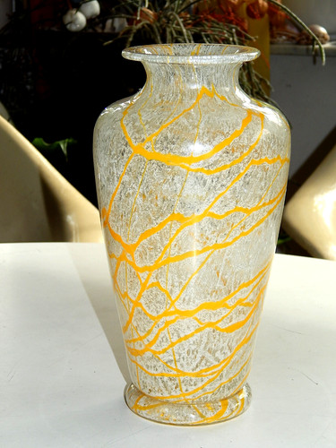Loetz vase schaumglas gelbe - vase,