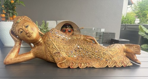 Liegender buddha goldene - liegender,