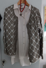 Trachtenstrickjacke  .... Bluse.....Kette! 44/46      3TEILE