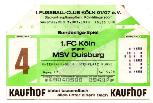 Ticket köln msv - ticket,