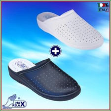 Clogs Sabot Sanitär Hausschuhe Herren Max Relax 398/S 100% Made in Italy