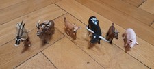 Schleich Tiere Set 6: Oryxantilope, Bulle schwarz,Rothirsch, Ziege, Schwein, Reh