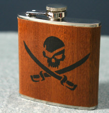 Flachmann,Edelstahl,Holz,170ml