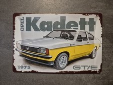 Opel Kadett C GT/E 1975 gelb Schild Blechschild Garage Werkstatt Vintage 30x20cm
