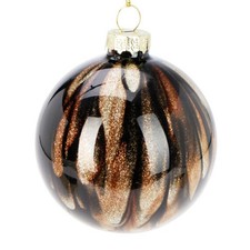 Christbaumkugel Baumkugel Glaskugel 12 Stück Glas Glanz braun schwarz 8 cm