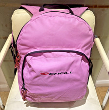 O'Neill Medium Pink Backpack Rucksack zwei Reißverschlüsse Mädchen/Damen Gym Schultasche
