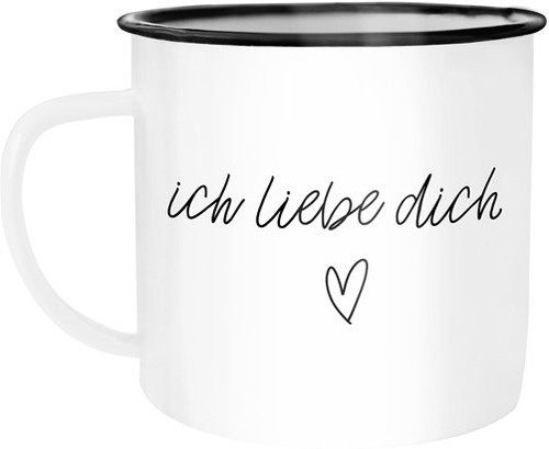 Emaille tasse becher - tasse, liebe