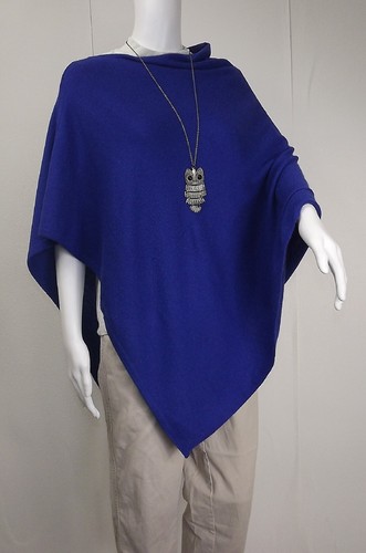 Kaschmir poncho royalblau - poncho,