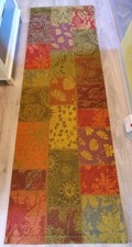 Teppich Läufer Patchwork Flachgewebe rot grün orange 175x60cm Neuwertig 
