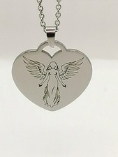 Personalisiertes Herz Edelstahl Schutzengel mit Gravur inklusive Kette