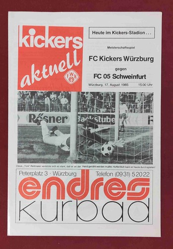 Fußball programmheft 1985 - fußball-programmheft, 1985/86