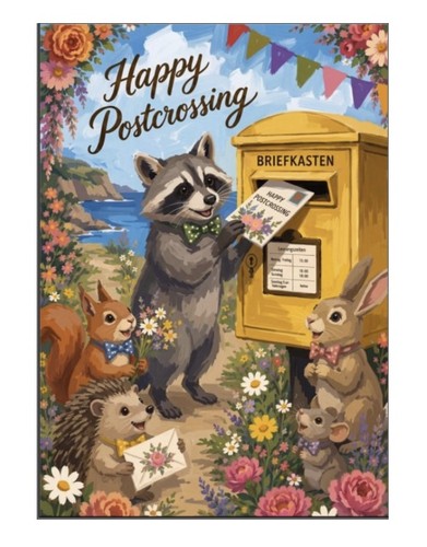 10x happy postcrossing - 10x, „happy