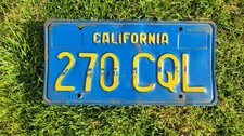 USA KALIFORNIEN Nummernschild 69-81 Kennzeichen License Plate California 270 CQL