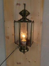 Wandlampe Laterne Messingoptik Jugendstil Wandleuchte Glasfelder Used Look 1c3