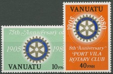 Vanuatu 1980 75 J. Rotary International Emblem 587/88 postfrisch