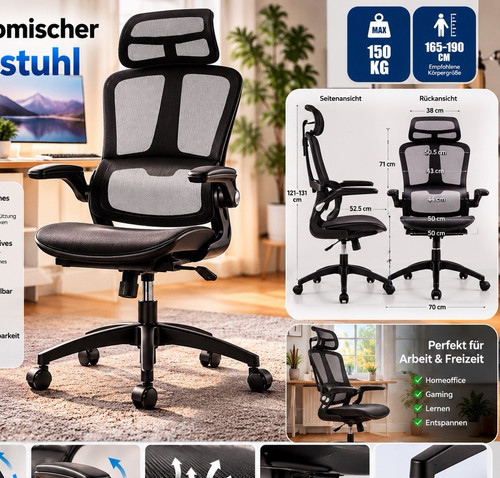 Ergonomischer bürostuhl mit - ergonomischer,
