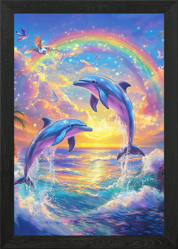 Delfine springen regenbogen - delfine,