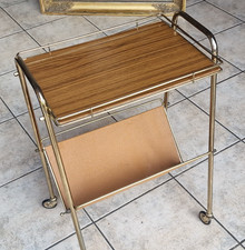 seltener Servierwagen vintage Zeitungsständer danish design Teak Platte 60er