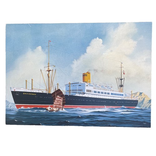 Postkarte schiff gneisenau - schiff,