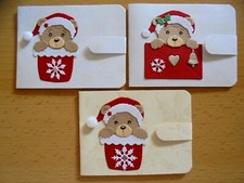 3D-Geldgeschenk-Grusskarte °Weihnachtsbärchen° Weihnachten Handarbeit