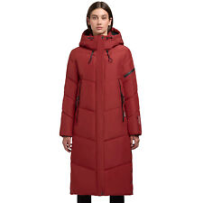khujo Sonje5 Damen-Wintermantel langer Parka Winter-Jacke Steppmantel Rot NEU