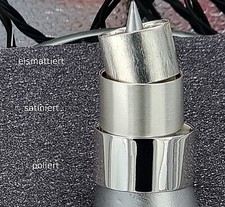 Sterling Silber 925 Ring Freundschaft 14 mm breit poliert/satiniert/eismattiert