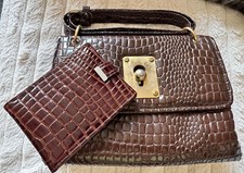 Handtasche und Portmonee Geldbörse Vintage ca. 1960 - 1970 Schlangenleder Optik