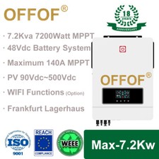 7200Watt MPPT Solar Wechselrichter PV 500V OFF&On Grid Inverter Reiner Sinus 48V