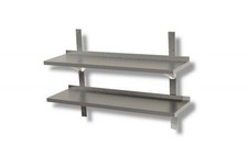 Edelstahl Wandregal doppelt Wandkonsole Wandbord Gastro Konsole Edelstahlboard