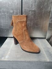 Neuwertige DI LAURO Stiefeletten Gr 39 cognac Wildleder Stiefel braun #S826