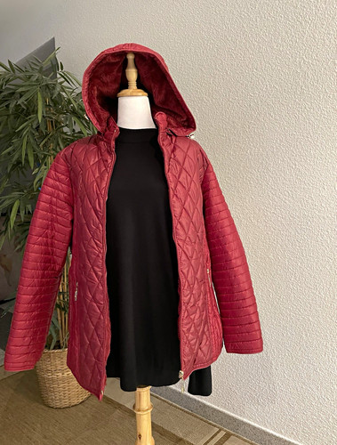 Damen steppjacke rot halblang - damen,