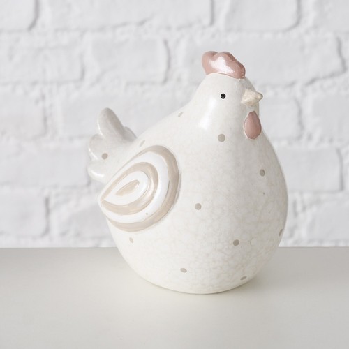 Deko huhn creme grau - creme,