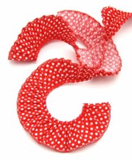 Rüschenband rot mit weiße