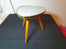 Vintage Mid Century Dreibein Blumenhocker Nierentisch 50er 60er Jahre Holz grau