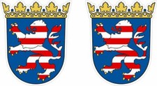 2 X Aufkleber Wappen Hessen Deutschland Flagge Germany konturgestanzt Nr. 9506